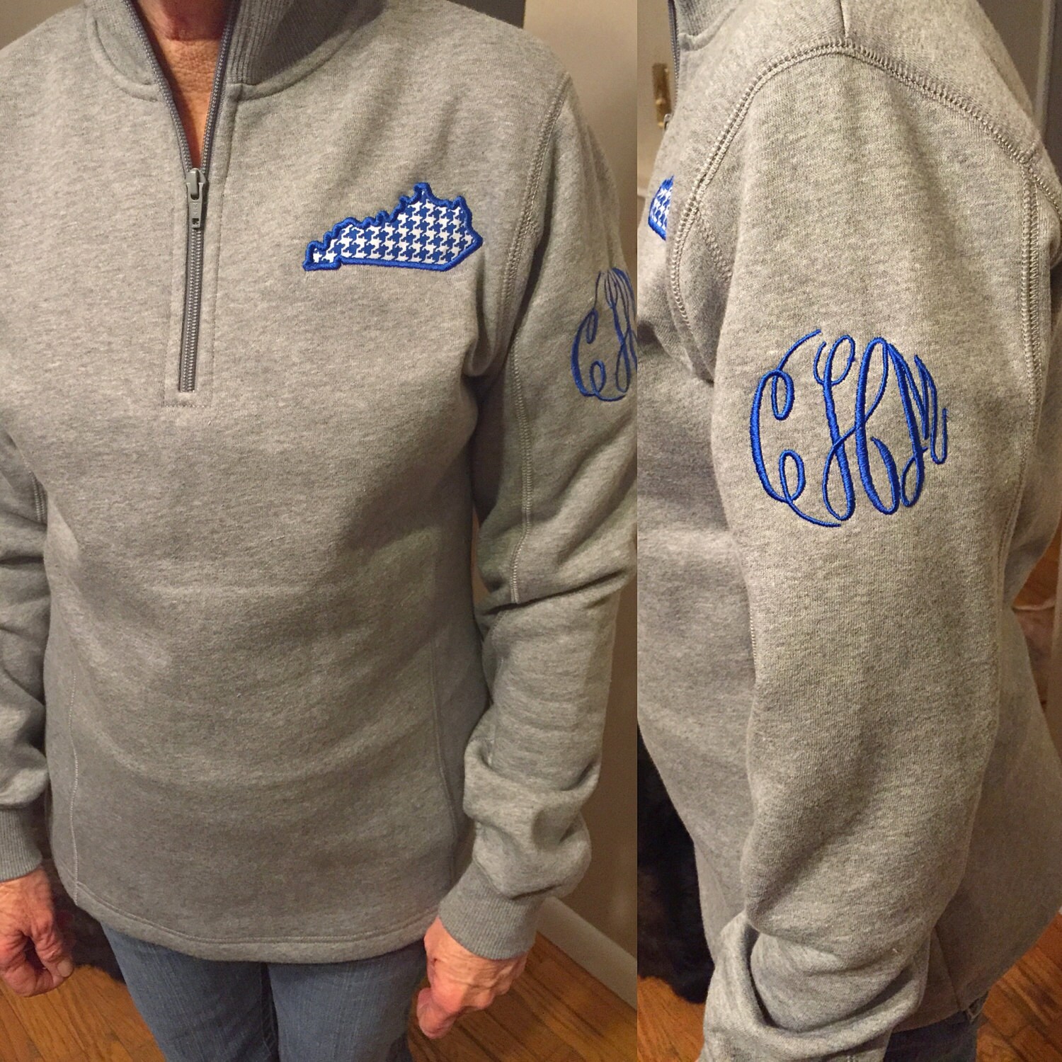 Kentucky monogram 1/4 zip pullover
