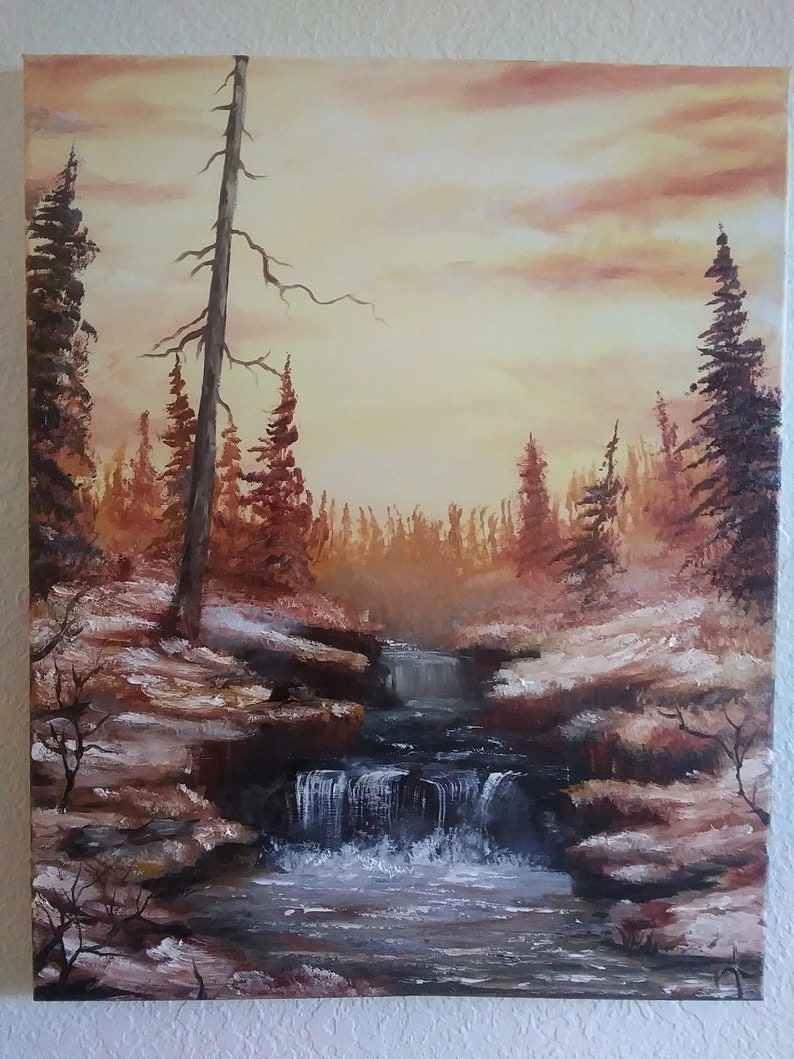 Winter Woods Oil Painting