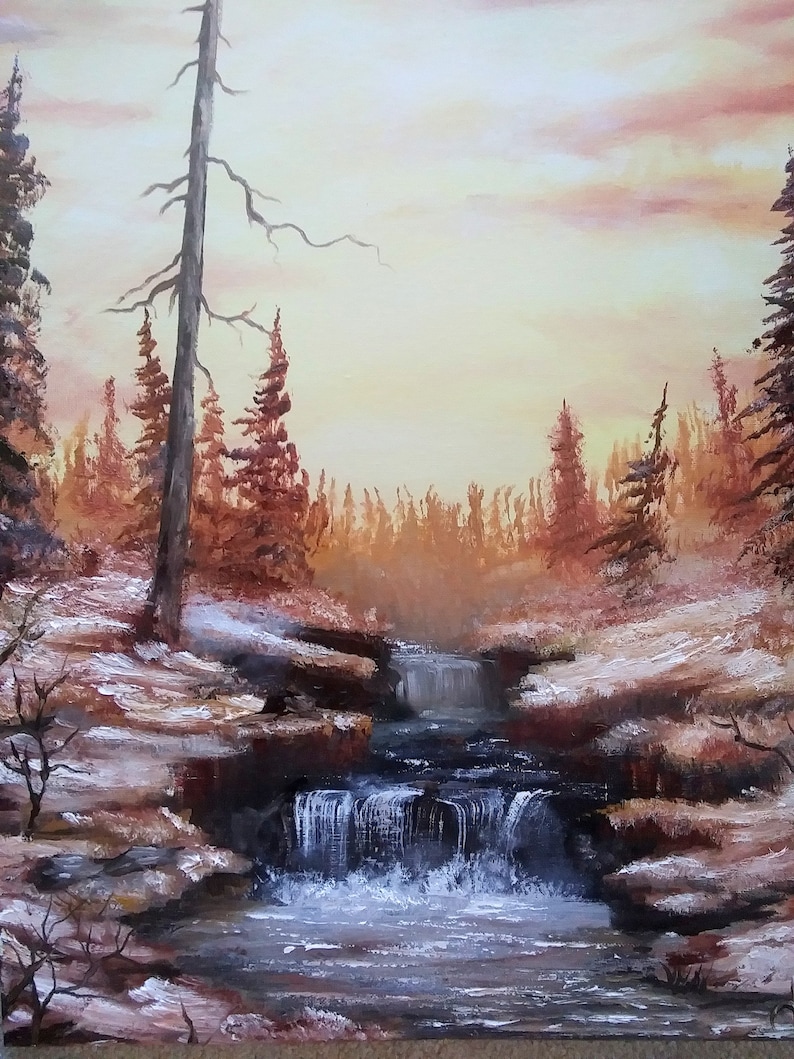 Winter Woods Oil Painting