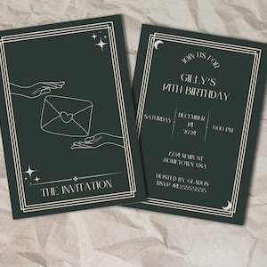 The Invitation - Tarot Inspired Party Invitation | Mystic Fortune Teller Theme | Digital Download | Witchy Bachelorette or Birthday Invite