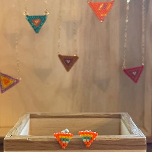 Miyuki Delica Beads Triangle Stud Earrings