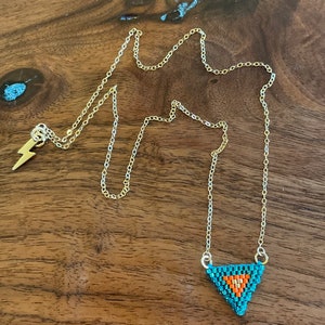 Beaded triangle pendant necklace
