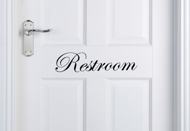 Restroom Door Sign Decal // Many sizes and colors Etsy