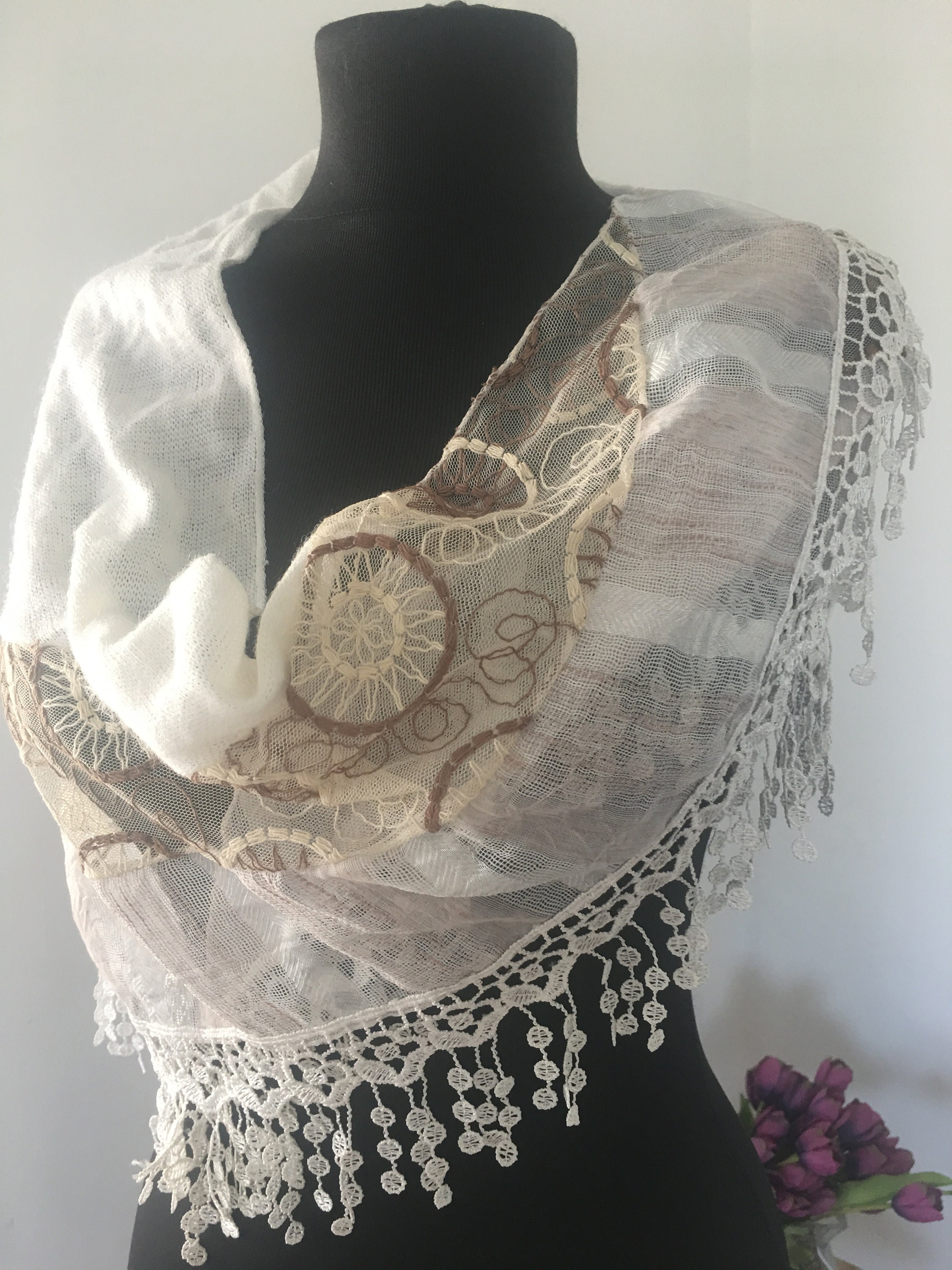 Ivory tulle lace mohair wedding shawl .Bride wrap.bridesmaid | Etsy