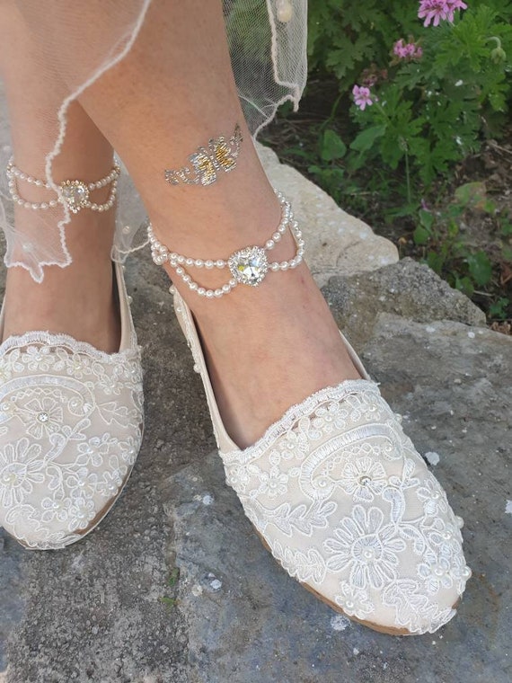 lace bride shoes