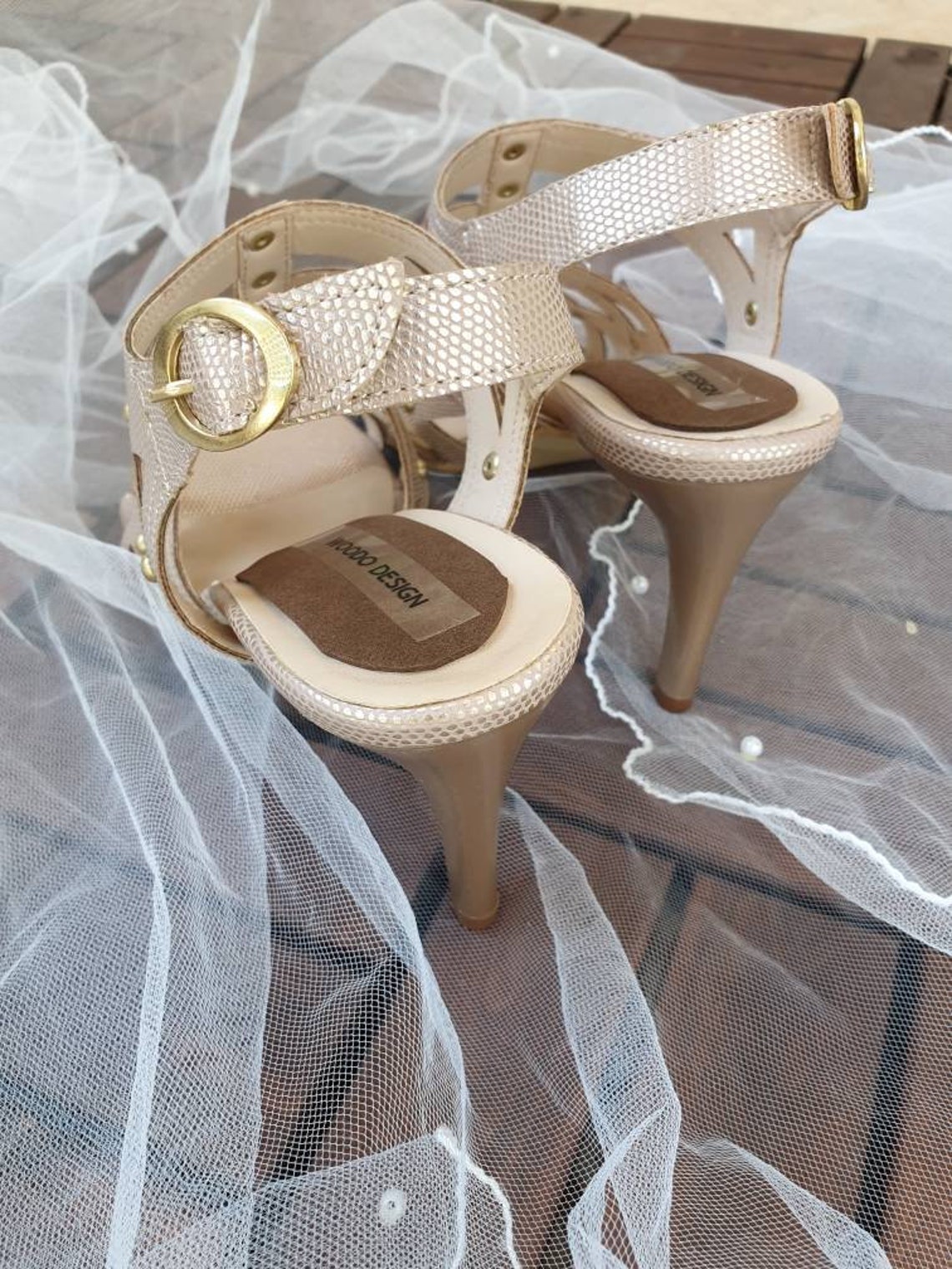bridesmaid rose gold shoes