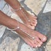 Big Rhinestone silver barefoot sandals..beach wedding barefoot sandals..yoga carnival accessories..foot jewelry..bridesmaid barefoot sand 