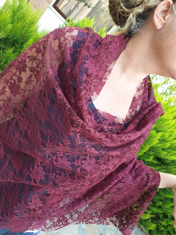 burgundy bridesmaid shawl