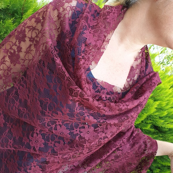 burgundy plaid shawl