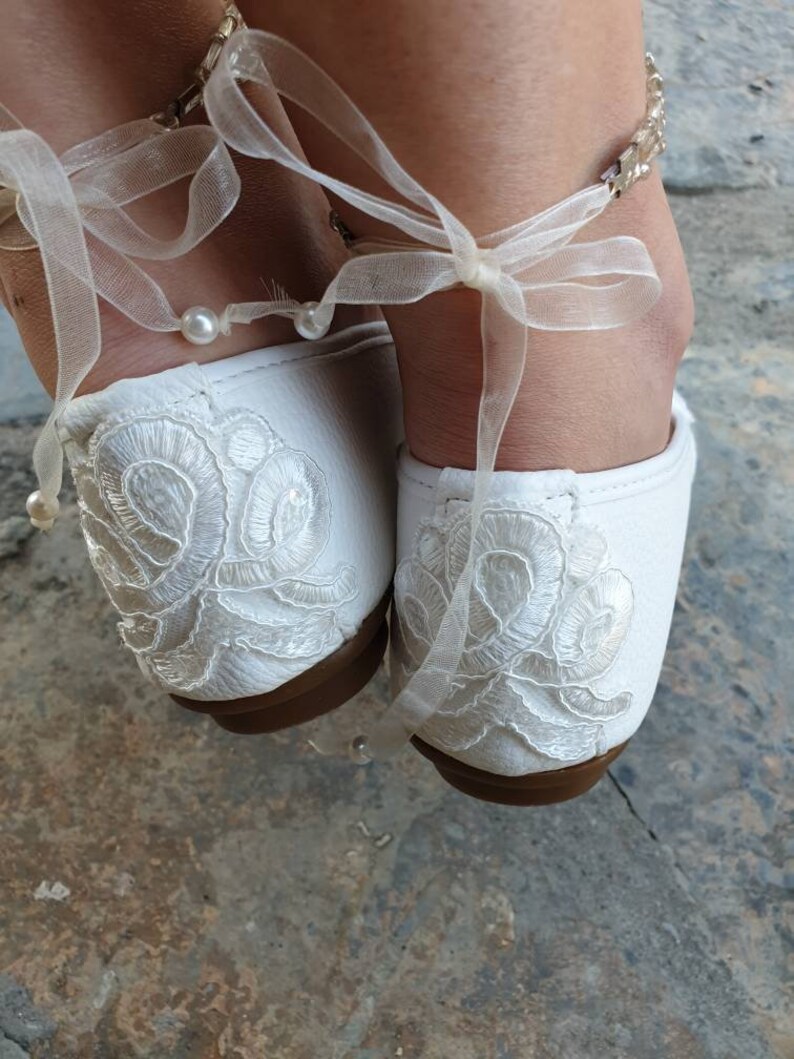 bedazzled flat wedding shoes