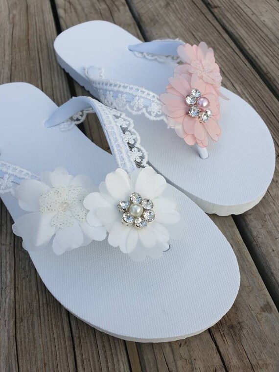 ivory flip flops for bride