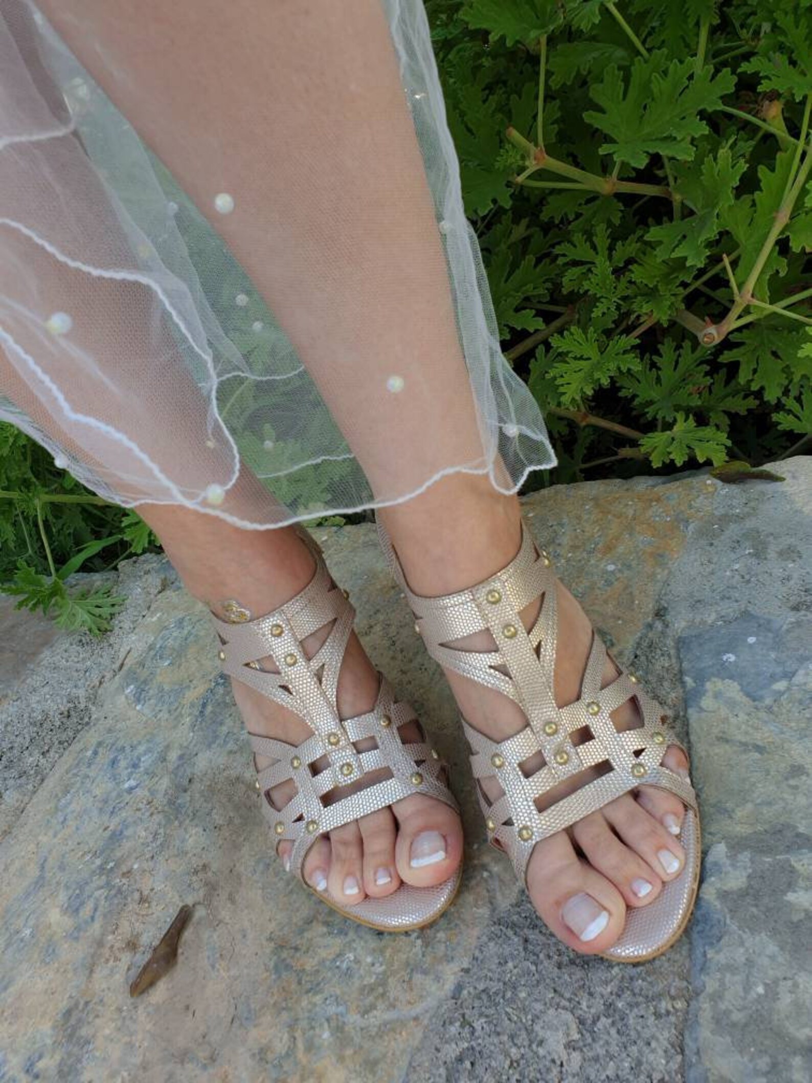 bridesmaid rose gold shoes