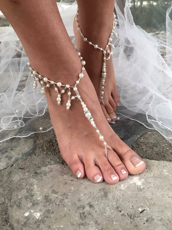 Silver barefoot hotsell sandals