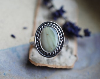 Ferny Royal Imperial Jasper + Sterling Silver Ring, size 10.5