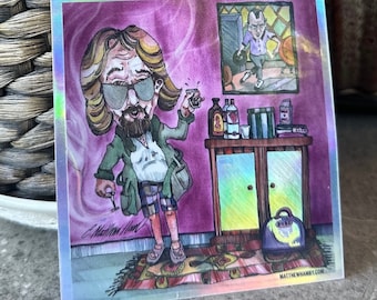 The Dude with Tiki Bar - Holographic Sticker