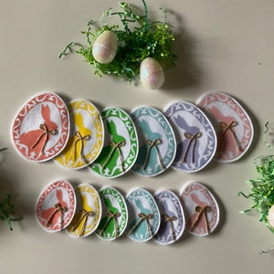 Fillable and reusable mini White Fabric Felt Easter Egg Bag for Easter Baskets and Easter Countdown Advent Calendar Favor Bag