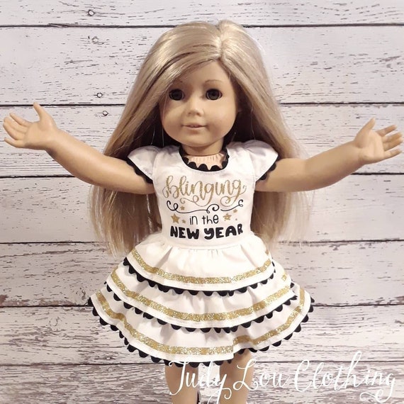 Judy Lou Clothing Blinging in the New Year White 3 Tier Ruffled Boutique Party Dress for 18 Doll American Girl Etsy