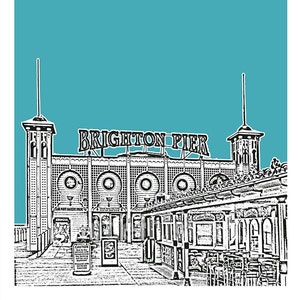 Brighton Pier Art Print Poster A4 Size Grand Pier Brighton Seaside England image 2