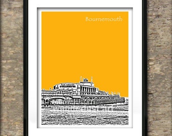 Bournemouth Art Print Poster A4 Size Bournemouth Pier Seaside England