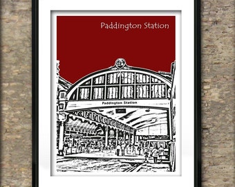 London Paddington Station Art Print Poster Train Station England