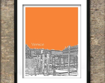 Venice Skyline Art Print Poster A4 Size Grand Canal Italy