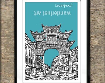 Liverpool Art Print Poster A4 Size ChinatownEngland