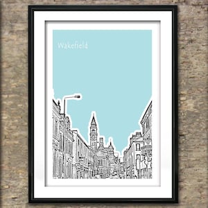 Wakefield Art Print Poster A4/A3 Size  West Yorkshire  England UK