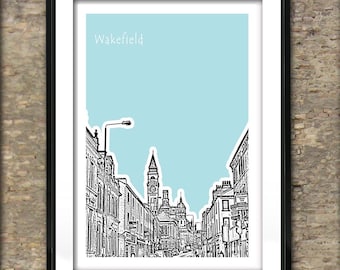 Wakefield Art Print Poster A4/A3 Size  West Yorkshire  England UK