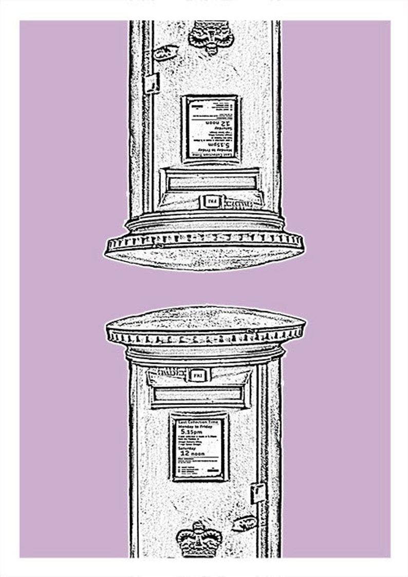 British Post Box Art Print Poster A4 Size Old Style Post Box England British Post Box Art Print Poster A4 Size Old Style Post Box England