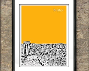 Bristol Art Print Poster A4 Size Clifton Suspension Bridge UK England