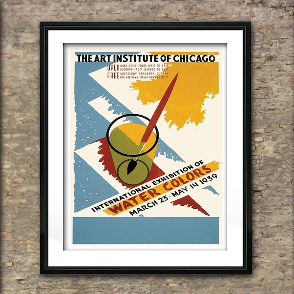 Vintage Art Institute of Chicago Water Colors Poster Art Print different sizes available