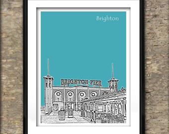 Brighton Pier Kunstdruck Poster A4 Größe großen Pier Brighton Meer England