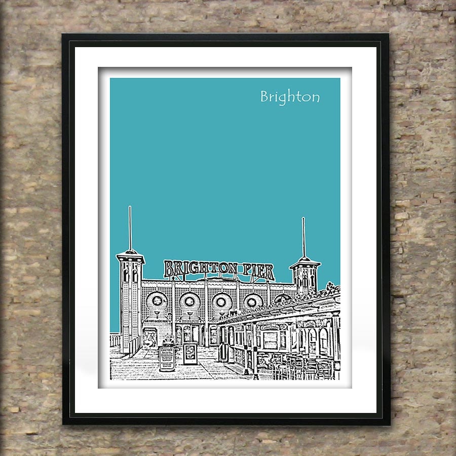 Brighton Pier Art Print Poster A4 Size Grand Pier Brighton Seaside England