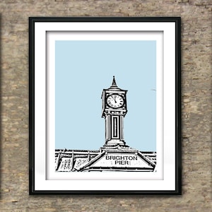 Brighton Pier Art Print Poster A4 Size Grand Pier Brighton Seaside England