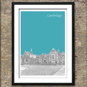 Cambridge Art Print Poster A4 Size Cambridge University Homerton College Cavendish Building England