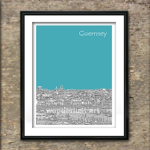 Guernsey Art Print Poster A4 Size UK England