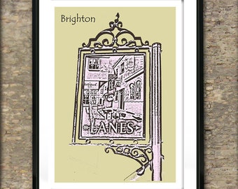 The Historic Lanes Signpost Brighton England