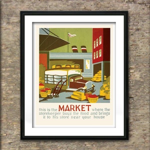 Vintage Market American Poster Art Print different sizes available
