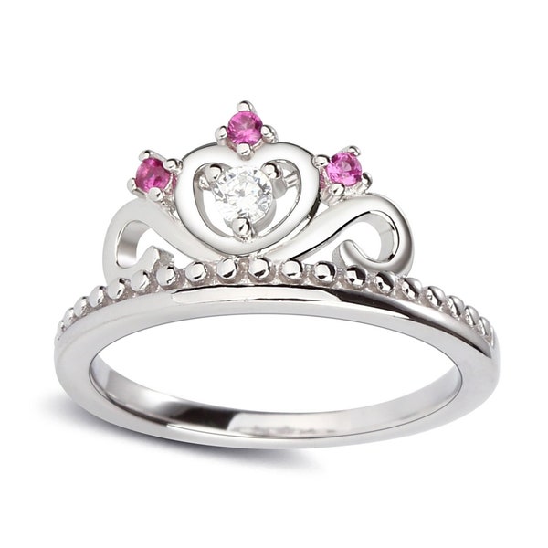 Little Girls Sterling Silver Princess Tiara Ring, Little Princess Jewelry, Princess Party Gift, Toddler Baby Ring, Pinky ring, Childs Ring
