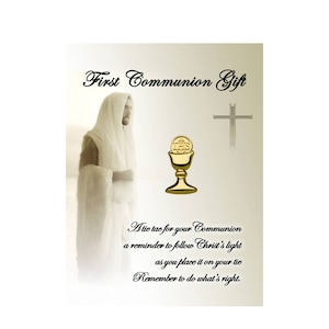 Boys First Communion Gold Chalice Tie Pin Gift Set for 1st Communion Gift, 1st Holy Communion Gold Chalice Tie Tack, Catholic Jewelry Gifts