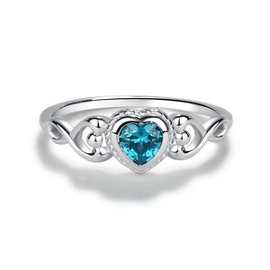 Children s Sterling Silver Little Girls CZ Heart Baby Ring for