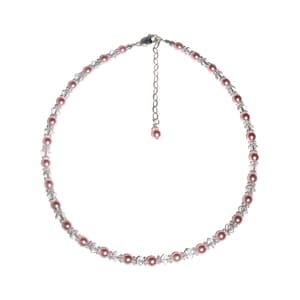 Children&#39;s Sterling Silver Necklace with Pink Pearls and High-end Crystals, Little Girls Flower Girl Gift, Toddler, Kids Jewelry, Wedding