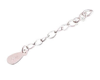 Prolunga in argento sterling o placcato oro 14K per bracciali e collane