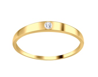 Children's 14K Gold-Plated Baby Ring, Toe or Pinky Ring with Clear CZ Stone for Little Girls, Gold Band, Toddler Ring, Kids Ring