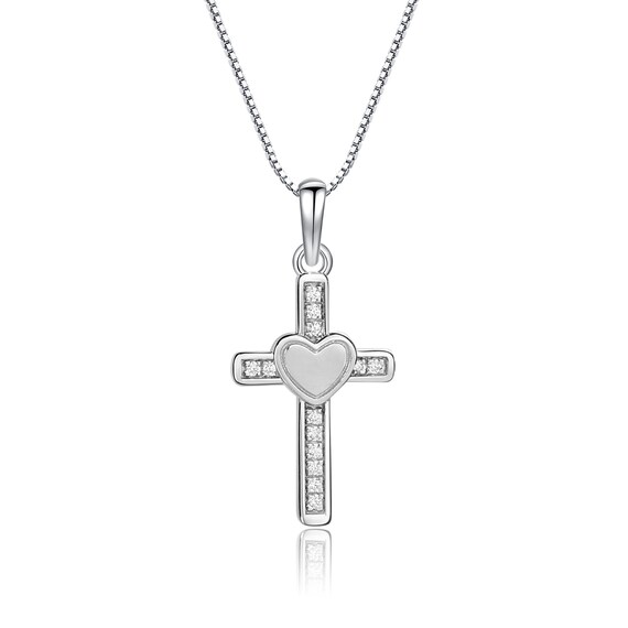 Children's cross sale necklace white gold