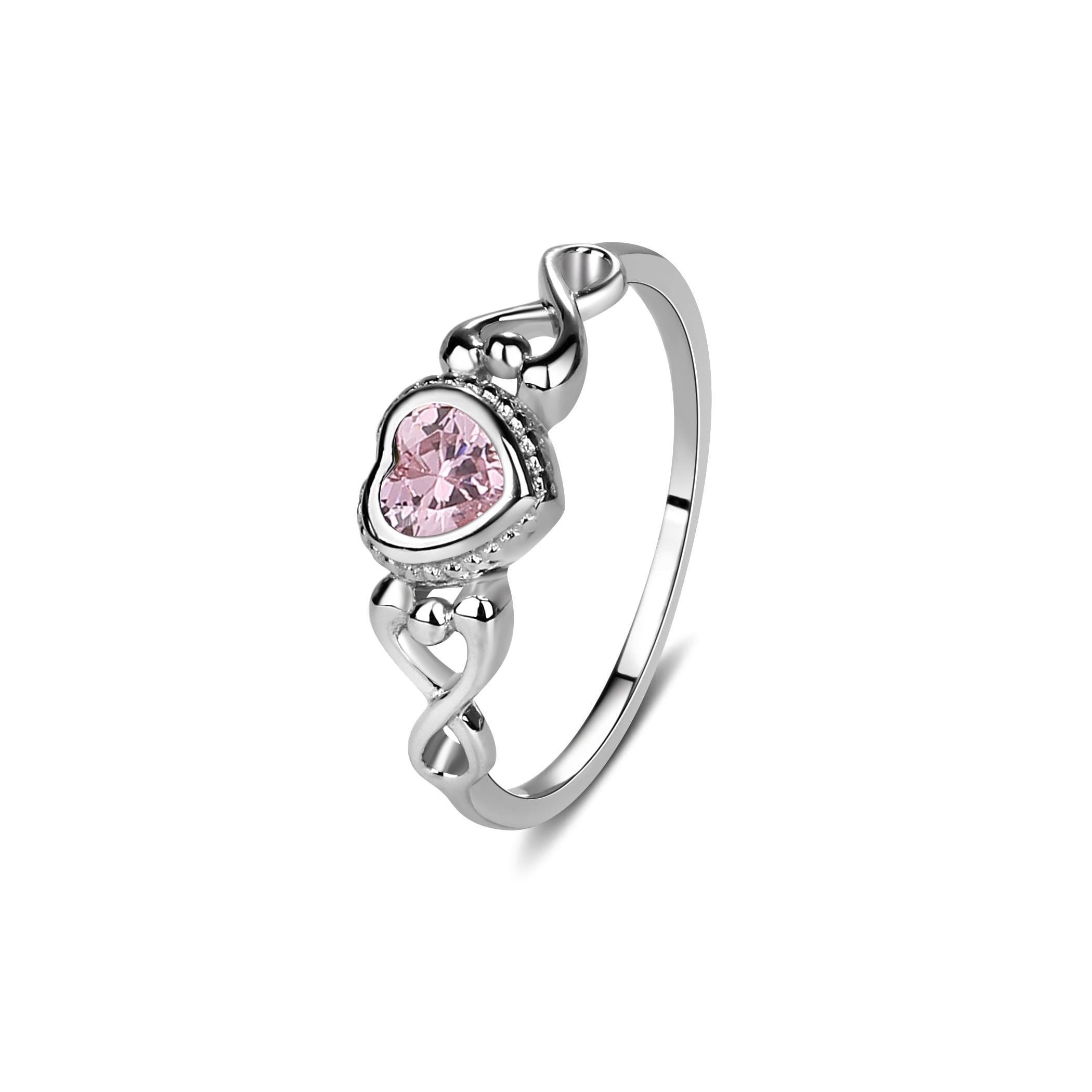 Silver Baby Rings, Little Girls Birthstone Ring, CZ Toddlers Rings ...