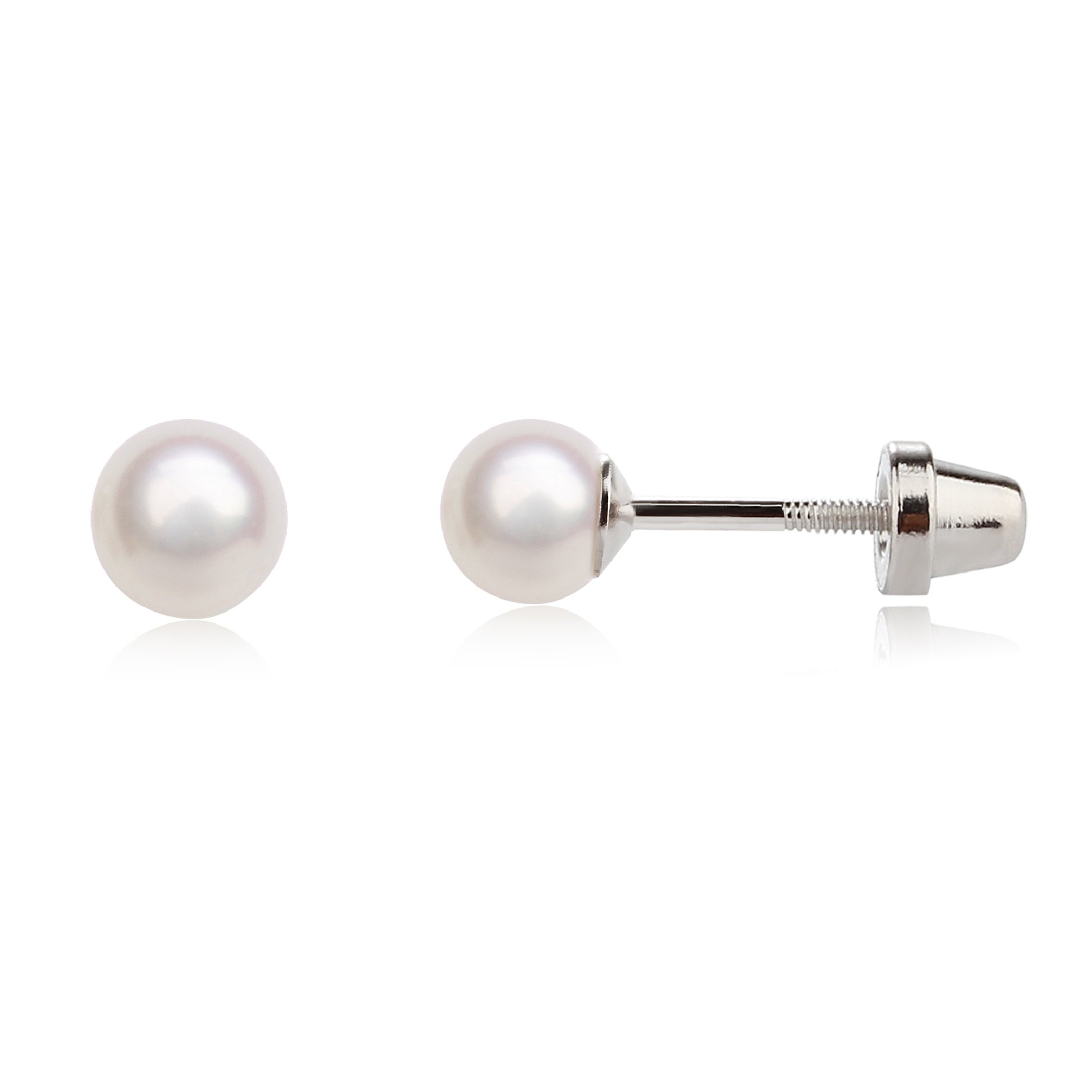 Pearl stud earrings screw backs deals