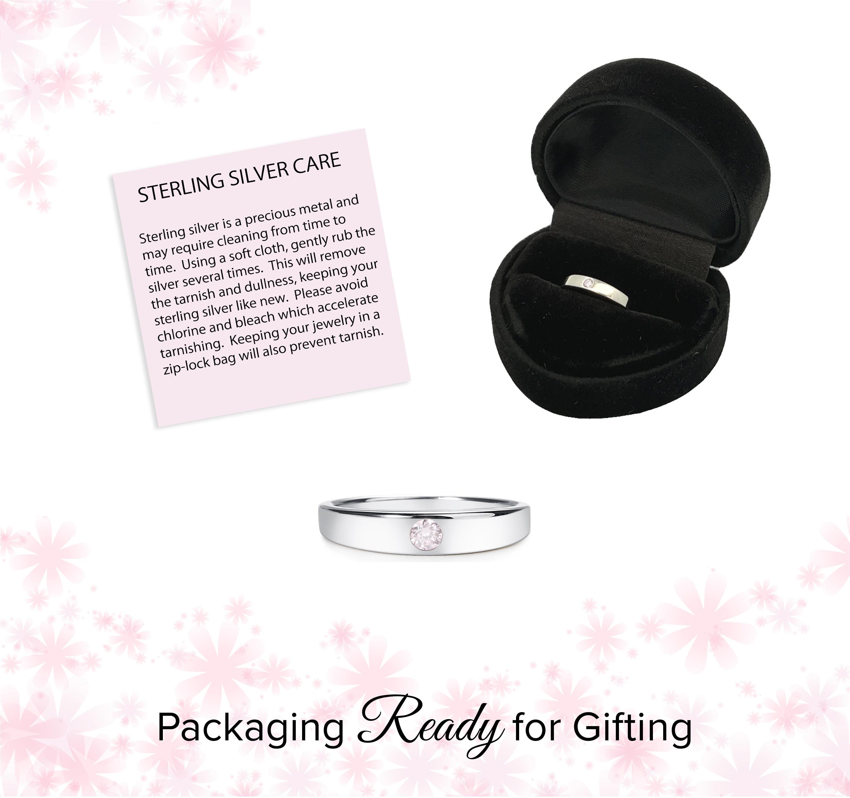 指輪・リング [MOMENTEL]  Baby Ring Sterling Silver Baby Ring With Clear CZ for Newborns