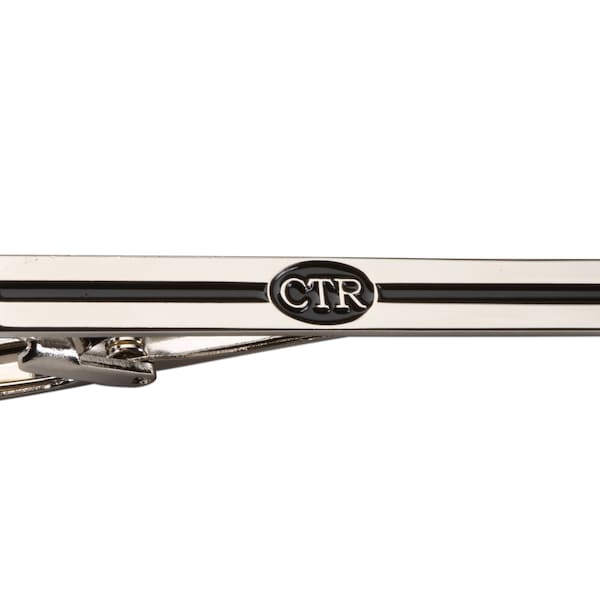 LDS CTR Tie Bar in Black and Silver