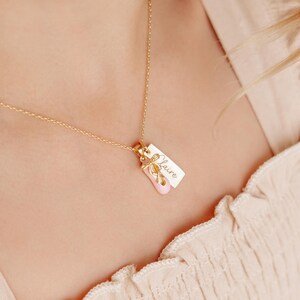 Girls 14K Gold-Plated Ballet Slipper or Ballerina Shoe Necklace - Optional Engraving - Dance Recital Gift, Kids Ballet Jewelry, Nutcracker image 2